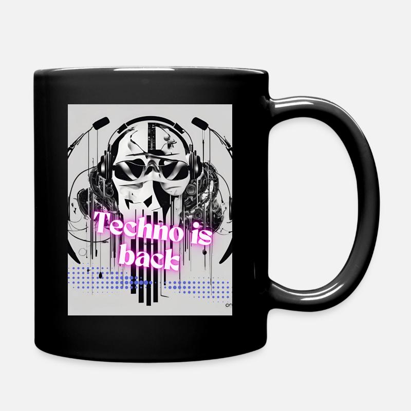 Techno is back - Tasse einfarbig - Schwarz