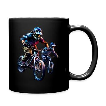 BMX Rennen - Tasse einfarbig - Schwarz - Rechts