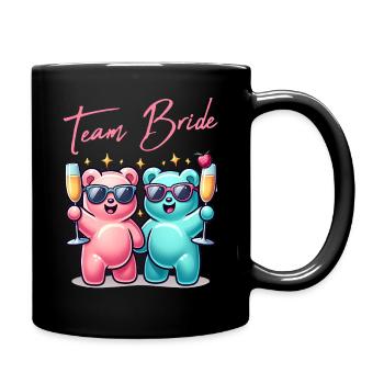 Team Bride Gummibären, JGA Outfit für Trauzeugen - Tasse einfarbig - Schwarz - Rechts