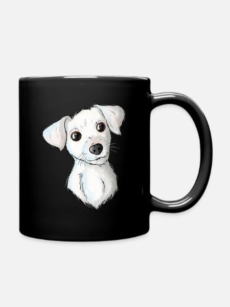 Jack Russell Pattern 2 - Tasse einfarbig - Schwarz