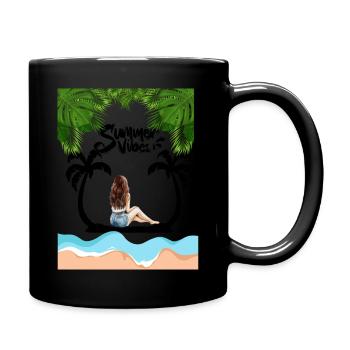 Sommer - Tasse einfarbig - Schwarz - Rechts