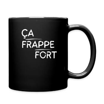 Ça frappe fort motif Blanc - Mug uni - noir - Droite