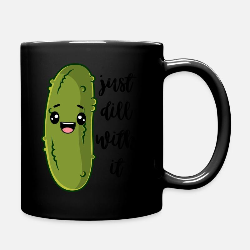 Nur Dill dazu lustige Gurke - Tasse einfarbig - Schwarz