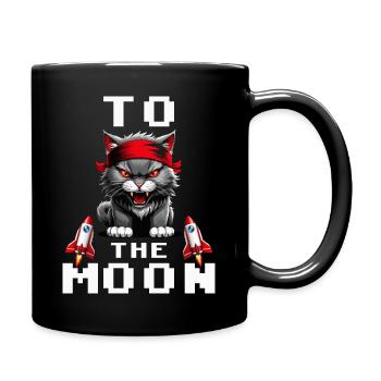 KITTY to the moon diamond hands - Full Colour Mug - black - Right