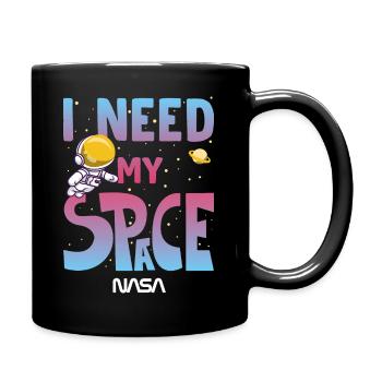 NASA I Need My Space Witziger Spruch - Tasse einfarbig - Schwarz - Rechts