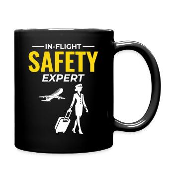Flight Attendant Aviation Cabin Crew Air Hostess - Full Colour Mug - black - Right