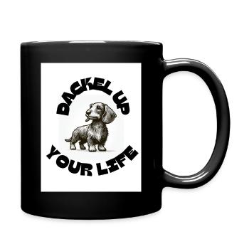 Dackel up your life - Tasse einfarbig - Schwarz - Rechts