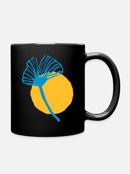 Feuille de Ginkgo & Soleil - Mug uni - noir