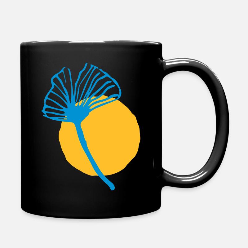 Feuille de Ginkgo & Soleil - Mug uni - noir