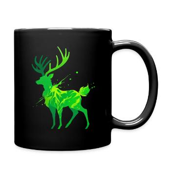 Silhouette de cerf vert - Mug uni - noir - Droite