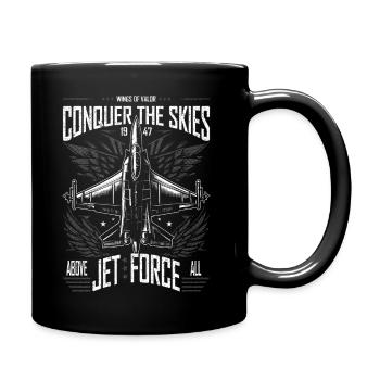 Conquérir le ciel F16 Jet Vintage Vol militaire - Mug uni - noir - Droite