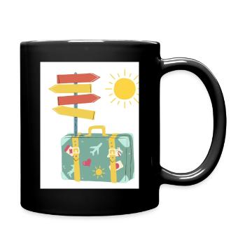 Sommer - Tasse einfarbig - Schwarz - Rechts
