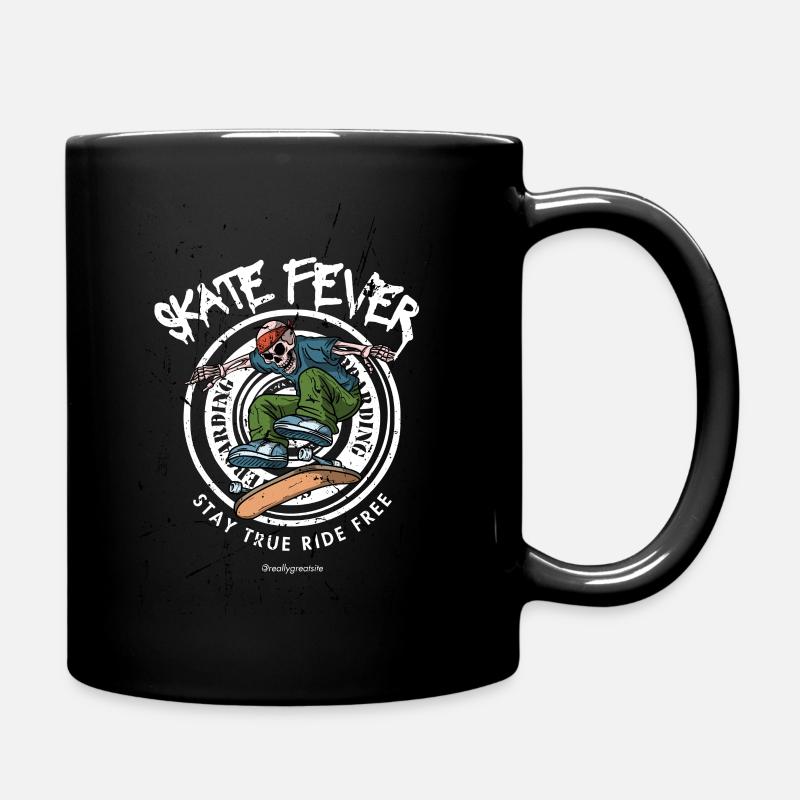 Skater Skull - Full Colour Mug - black