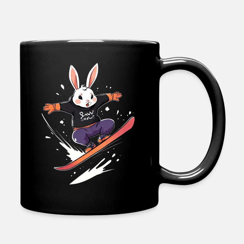 Snowboard-Hase - Tasse einfarbig - Schwarz