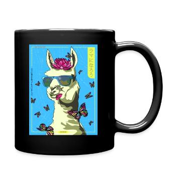 COOLLLAMAblue 01 - Mug uni - noir - Droite