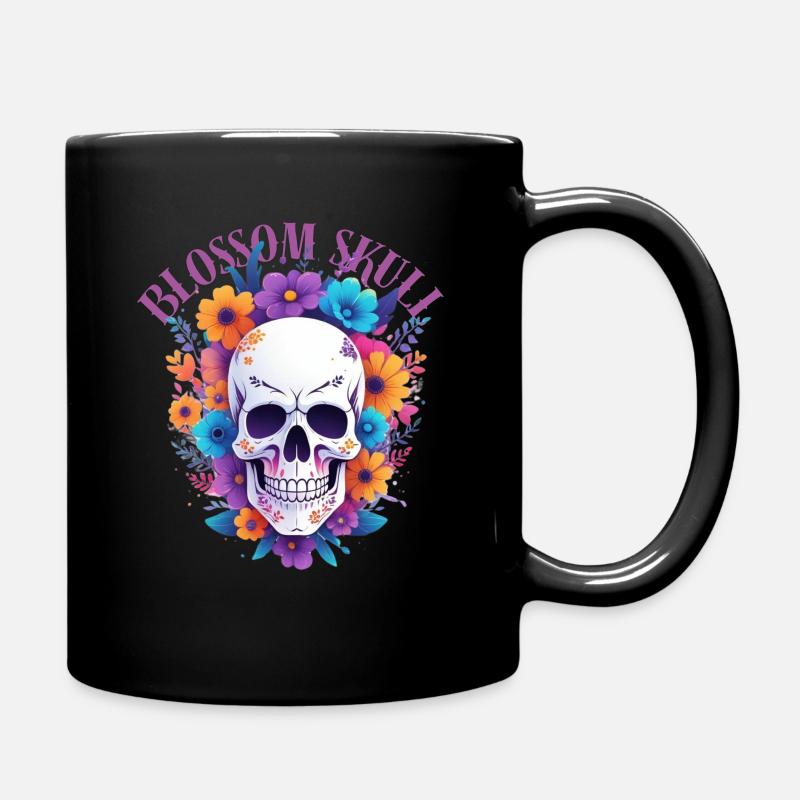 Blossom Skull - Tasse einfarbig - Schwarz