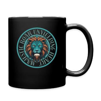 Rugissement majestueux, cœur inflexible - Mug uni - noir - Droite