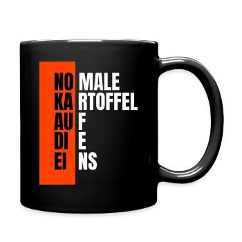 Normale Kartoffel auf die eins. Spruch Em2024 - Tasse einfarbig - Schwarz - Rechts