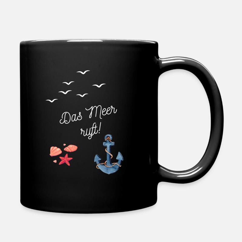Das Meer ruft - Tasse einfarbig - Schwarz