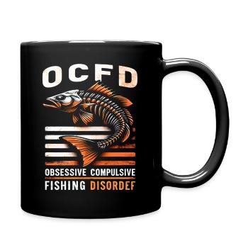 Lustige OCFD-Zwangsstörung beim Angeln - Tasse einfarbig - Schwarz - Rechts