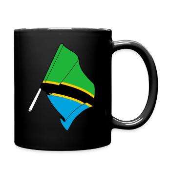 Flagge Tansania - Tasse einfarbig - Schwarz - Rechts