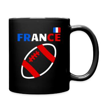 France Supporters Rugby Supporters,Rugbyfans - Full Colour Mug - black - Right