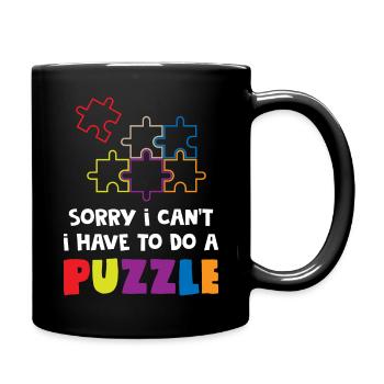 Funny Puzzle Lover - Full Colour Mug - black - Right