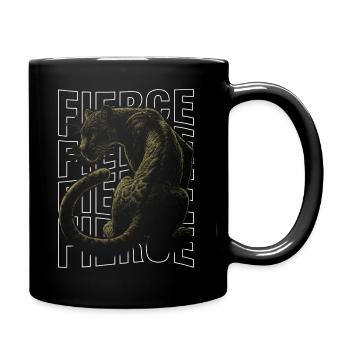 Fierce Panther Design Majestätisches Wildnis-Konzept - Tasse einfarbig - Schwarz - Rechts