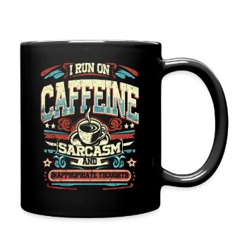 Caféine et sarcasme Design Humour effronté - Mug uni - noir - Droite
