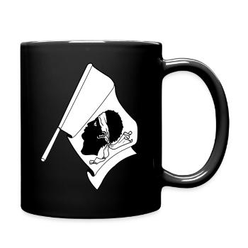 Flagge Korsika mit Moränenkopf - Tasse einfarbig - Schwarz - Rechts
