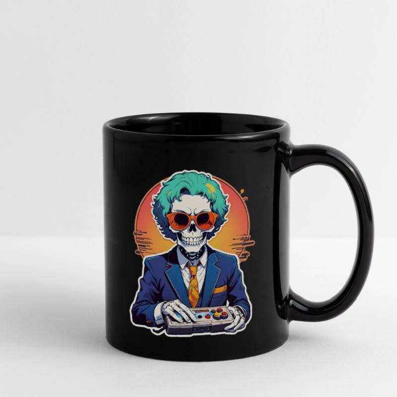 Retro Gamer Skeleton with Controller Console Games Full Colour Mug