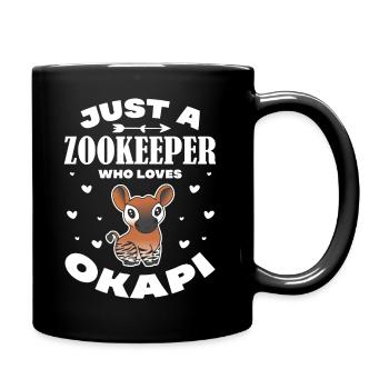 just a zookeeper who loves okapi Design - Full Colour Mug - black - Right