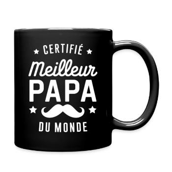 Certified Best Dad in the World - Full Colour Mug - black - Right
