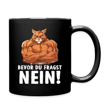 Cat Kitty Before you ask No Sports - Full Colour Mug - black - Right