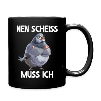 Taube Täubchen Vogel Taubenzüchter Nen scheiss - Tasse einfarbig - Schwarz - Rechts
