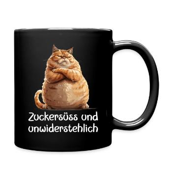 Katze Miezekatze Zuckersüss & Unwiderstehlich Miau - Tasse einfarbig - Schwarz - Rechts