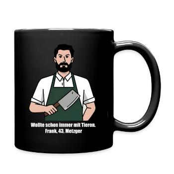 Metzger Shirt, Geschenk Für Metzger, Berufe - Tasse einfarbig - Schwarz - Rechts