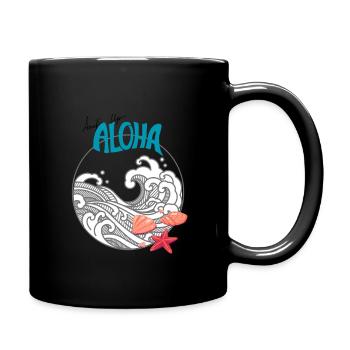 Aloha Sommerliche Vibes für Damen & Herren - Tasse einfarbig - Schwarz - Rechts