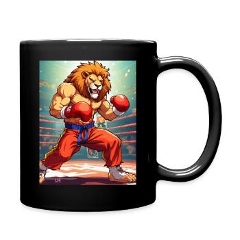 sei der Löwe in jedem Ring - Tasse einfarbig - Schwarz - Rechts