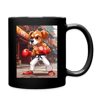 Zeig deinen Kampfgeist - Tasse einfarbig - Schwarz - Rechts