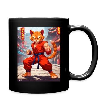 eine Prise Katzenpower! - Tasse einfarbig - Schwarz - Rechts