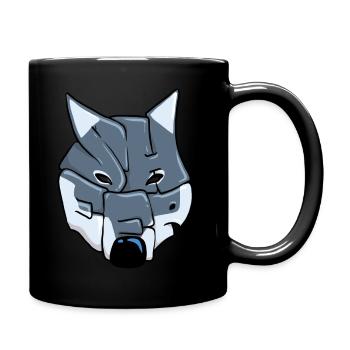 Wolf Graffiti - Tasse einfarbig - Schwarz - Rechts