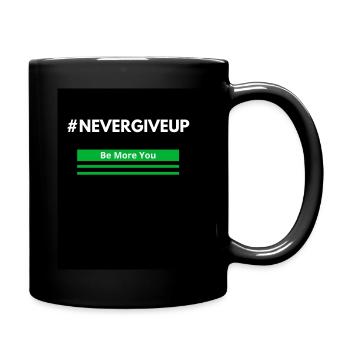 Never give up - Full Colour Mug - black - Right