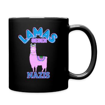 Lamas gegen Nazis - Tasse einfarbig - Schwarz - Rechts