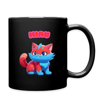 Miau - Tasse einfarbig - Schwarz - Rechts