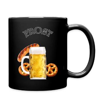 Prost Maß Wurst und Pretzel - Tasse einfarbig - Schwarz - Rechts