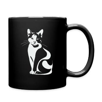 Cat Minimalist - Full Colour Mug - black - Right