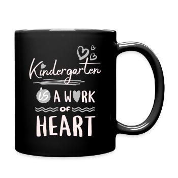 Kindergarten is a work of heart - Full Colour Mug - black - Right
