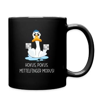 Hokus Pokus Mittelfinger Modus - Tasse einfarbig - Schwarz - Rechts