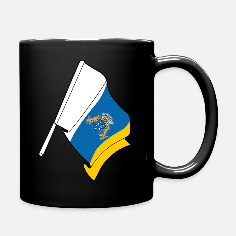 Flagge Kanarische Inseln - Tasse einfarbig - Schwarz